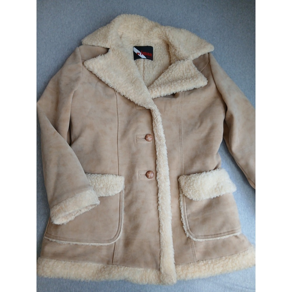 Vintage Wiman Jacket Medium Faux Fur Suede Bohemian Penny Lane Ranch Western 70s